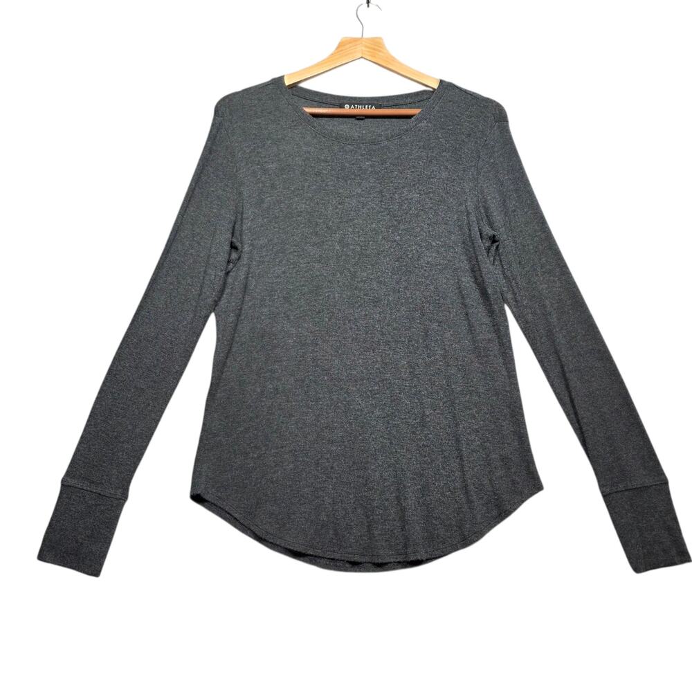 Athleta Charcoal Gray Uptempo Long Sleeve Tshirt Size Small